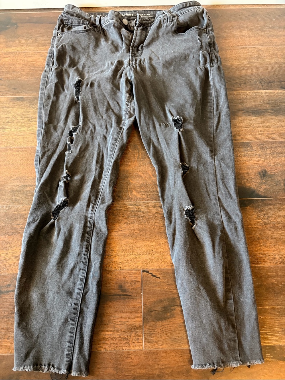 Old navy Rockstar Black Distressed Skinny Jeans